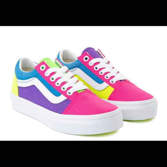 Neon color block vans Clearance